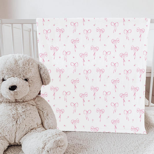 Baby and Toddler Minky Blanket - Bow To The Snuggle