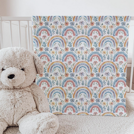 Baby and Toddler Minky Blanket - Over The Rainbow