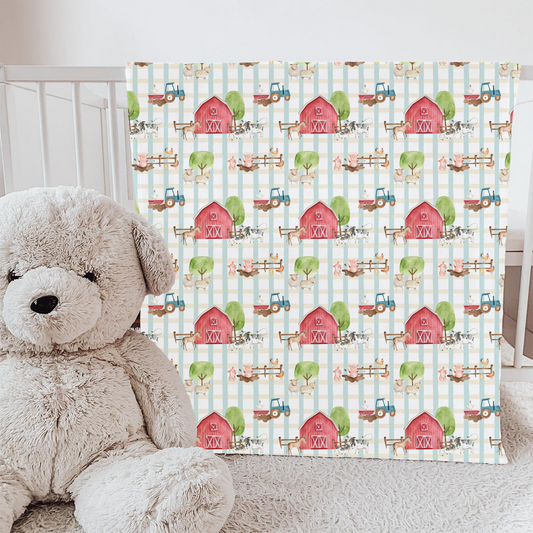 Baby and Toddler Minky Blanket - Old McSnuggles Farm